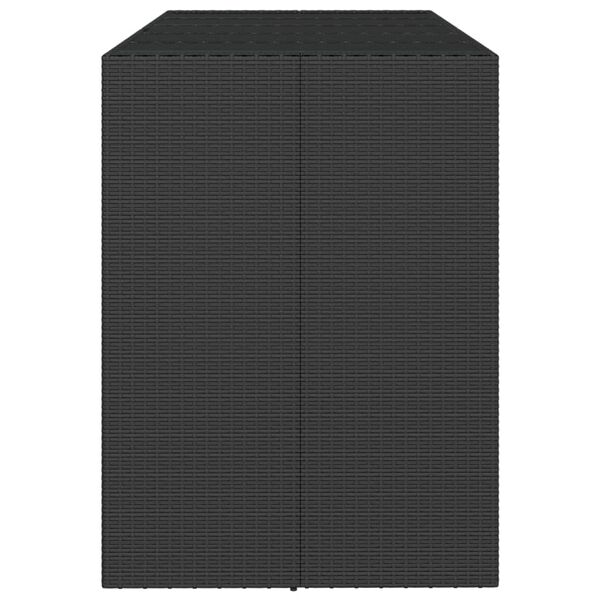 vidaXL Tavolo da Bar con Piano in Vetro Nero 185x80x110 cm Polyrattan