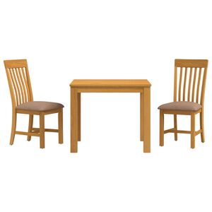 vidaXL Set da pranzo 3 pz Grigio Legno di Quercia Massello
