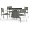 vidaXL Set Mobili da Pranzo Giardino 5 pz Polyrattan Antracite Grigio