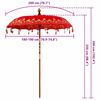 vidaXL Parasol Balinese Rosso 185 x 185 x 260 cm