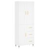 vidaXL Credenza Bianca 69,5x34x180 cm in Legno Multistrato