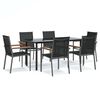 vidaXL Set da Pranzo da Giardino 7 pz Nero in Textilene e Acciaio