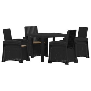 vidaXL Set da Pranzo per Giardino 5 pz Antracite e Tortora PP