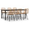 vidaXL Set da Pranzo da Giardino 7 pz in Polyrattan