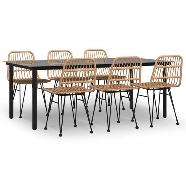 vidaXL Set da Pranzo da Giardino 7 pz in Polyrattan