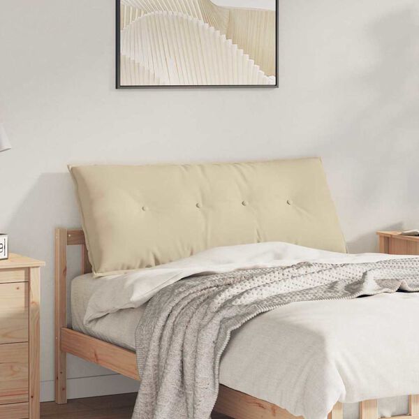 vidaXL Cuscino per Schiena Crema 120 x 50 cm Tessuto in Microfibra