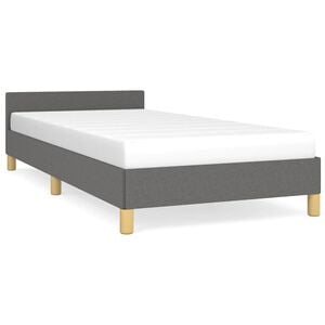 vidaXL Giroletto senza Materasso Grigio Scuro 90x200 cm Tessuto