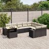 vidaXL Set Divani da Giardino 10pz con Cuscini in Polyrattan Nero
