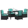 vidaXL Set da Pranzo per Giardino 5 pcs Nero polyrattan