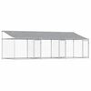 vidaXL Gabbia Cani con Tetto e Porte Grigia 6x2x2 m in Acciaio Zincato