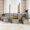 vidaXL Set Divano da Giardino 9 pcs Beige Poly Rattan