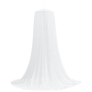 vidaXL Rete per zanzare per letto 3 pz 156 mesh Bianco ⌀56 x 220 cm