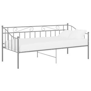 vidaXL Telaio Divano Letto Grigio in Metallo 90x200 cm