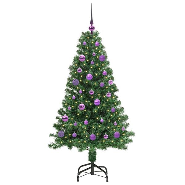 vidaXL Albero di Natale artificiale con 150 LED Verde 150 cm