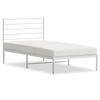 vidaXL Giroletto con Testiera Metallo Bianco 90x190 cm