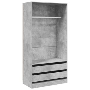 vidaXL Armadio Grigio Cemento 100x50x200 cm in Legno Multistrato