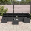 vidaXL Set Divano da Giardino con cuscino 8 pcs Nero Poly Rattan