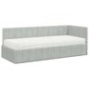 vidaXL Struttura Letto Angolare con Materasso 2 pcs Grigio chiaro