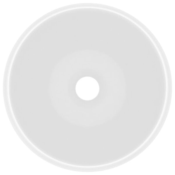 vidaXL Lavandino Lusso Rotondo Bianco Opaco 40x15 cm in Ceramica