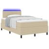 vidaXL Letto a Sorgente LED Grigio chiaro e bianco 120 x 200 cm