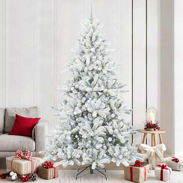 vidaXL Albero di Natale Artificiale con Rami Pieghevoli Bianco 240 cm