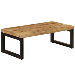 vidaXL Tavolino da Salotto 100x50x35 cm Legno Massello Mango e Acciaio