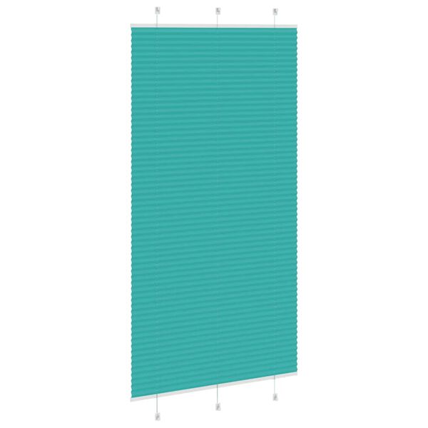 vidaXL Tenda Plissettata Verde petrolio 105x200 cm Larghezza Tessuto