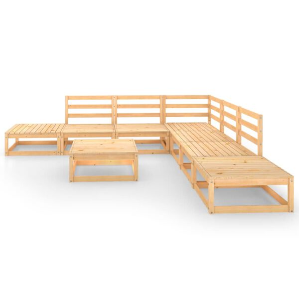 vidaXL Set Divani da Giardino 8 pz in Legno Massello di Pino
