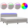 vidaXL Letto a Molle Materasso e LED Grigio Chiaro 200x200 cm Tessuto