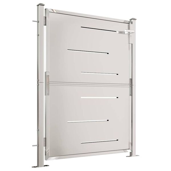 vidaXL Cancello da giardino 100x120 cm in acciaio inox
