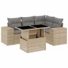 vidaXL Set Divano da Giardino 5 pz con Cuscini Beige in Polyrattan