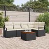 vidaXL Set Divano da Giardino 6 pcs Nero e bianco