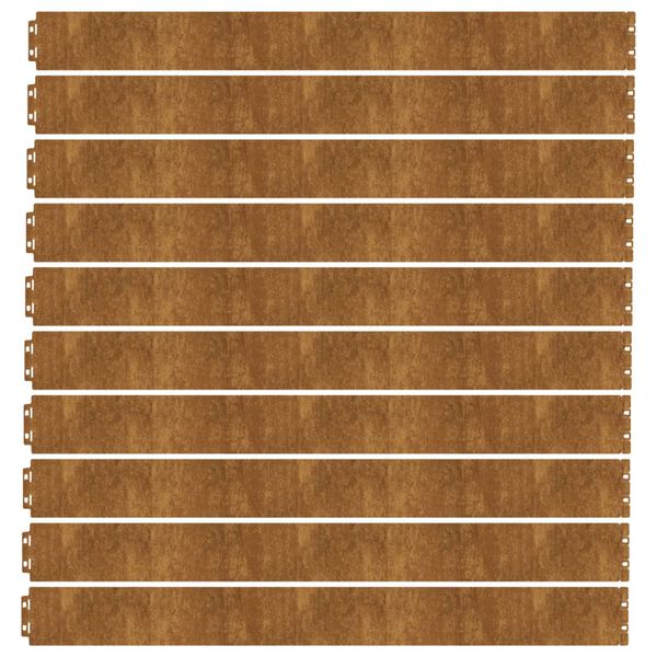 vidaXL Bordure per Prato 10 pz 10x103 cm Flessibili in Acciaio Corten
