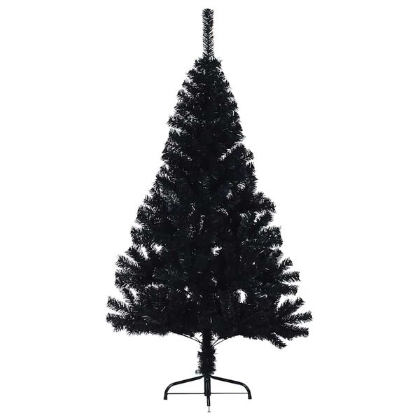vidaXL Albero di Natale artificiale con luci integrate Nero 120 cm PVC