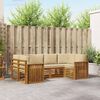 vidaXL Set divano sezionale 6 pcs Naturale Legno di Acacia Massello