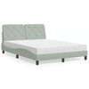 vidaXL Letto con Materasso Grigio Chiaro 120x200 cm in Velluto