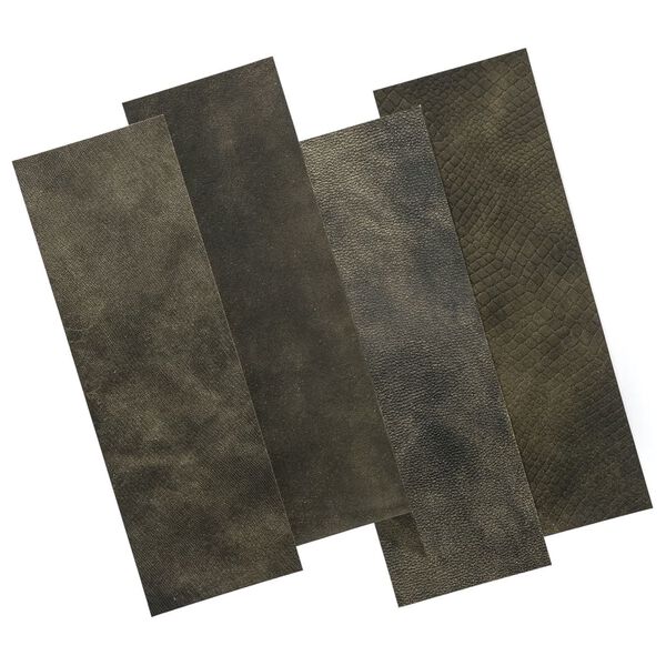 WallArt Piastrelle in Pelle Hennessy Nero in Due Tonalit&agrave; 16 pz