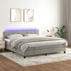 vidaXL Letto a Molle con Materasso e LED Grigio Chiaro 160x200 cm Velluto