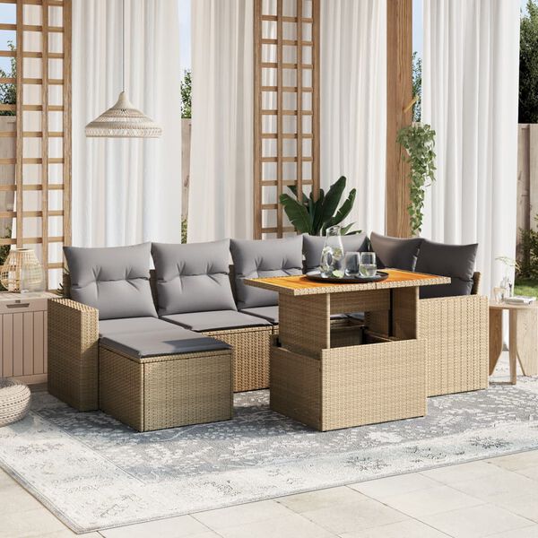 vidaXL Set Divani da Giardino 11 pz con Cuscini in Polyrattan Grigio