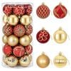 vidaXL Set di Palline di Natale 30 pz Oro e Rosso &Oslash; 6 cm Plastica