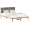 vidaXL Letto con Testiera Rivestita con testiera Marrone 135 x 190 cm