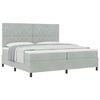 vidaXL Letto a molle con materasso Grigio chiaro 200 x 200 cm Velluto