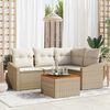 vidaXL Set Divano da Giardino con cuscino 5 pcs Beige polyrattan