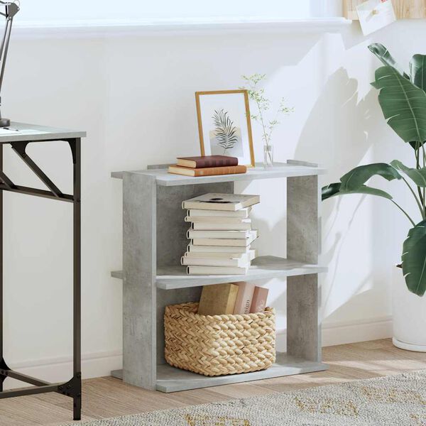 vidaXL Libreria 3 Ripiani Grigio Cemento 60x30x60 cm Multistrato