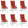vidaXL Cuscini Sedia Schiena Alta 6 Rosso M&eacute;lange 120x50x7 Tessuto