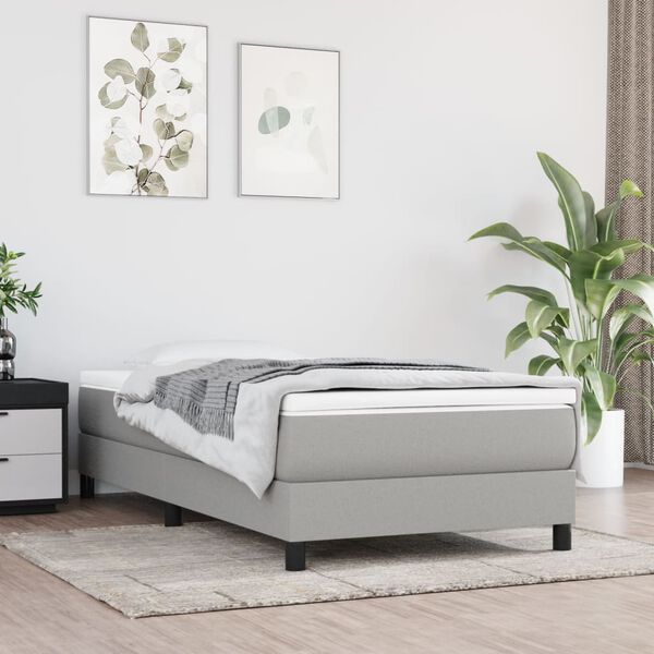 vidaXL Struttura Letto a Rete a Molle Grigio Chiaro 90x190 cm Tessuto