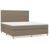 vidaXL Giroletto a Molle con Materasso Tortora 180x200 cm in Tessuto