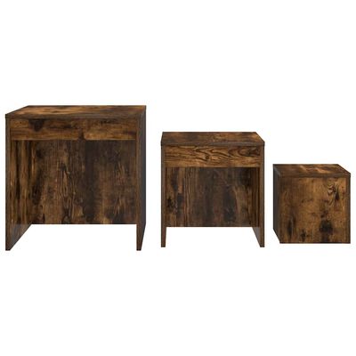 Set 3 Credenze VidaXL In Legno Multistrato | Colore Rovere Fumo | Mobile Con Ante E Ripiani | 70x40x75 Cm Cad. - 2