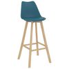 vidaXL Sgabelli da Bar 2 pz Turchese in PP e Legno Massello di Faggio