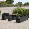 vidaXL Set Divano da Giardino con cuscino 10 pcs Nero polyrattan
